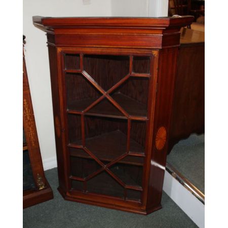 antiker Hängeeckschrank Mahagoni Massivholz edwardianisch