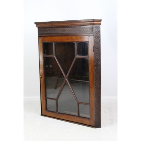 antiker Eckschrank aus Mahagoni Massivholz 1905