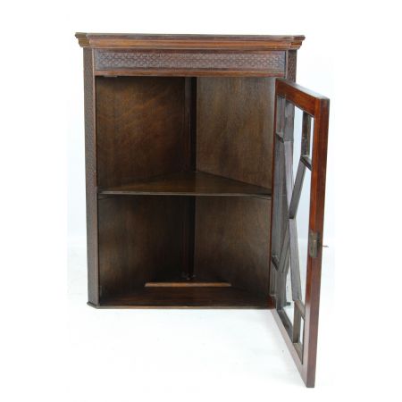 antiker Eckschrank aus Mahagoni Massivholz 1905