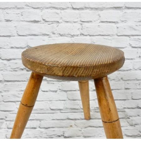 Antiker Melkstuhl aus Bergahorn und Eschenholz