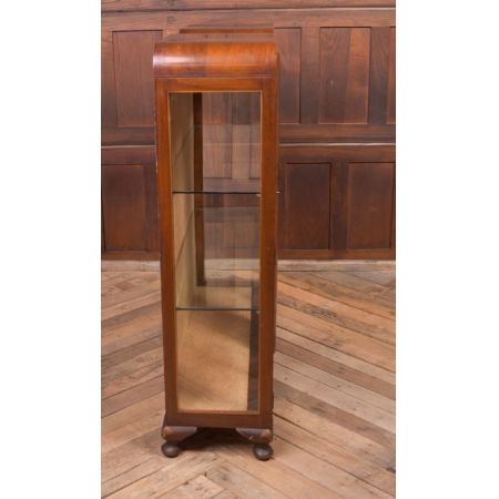 walnut chinoiserie decorated display cabinet