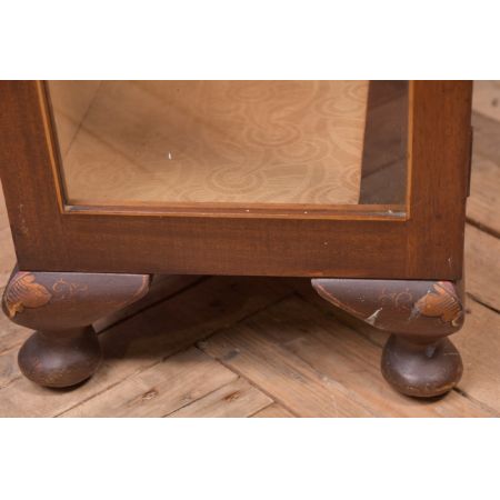 walnut chinoiserie decorated display cabinet