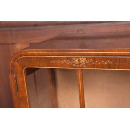 walnut chinoiserie decorated display cabinet