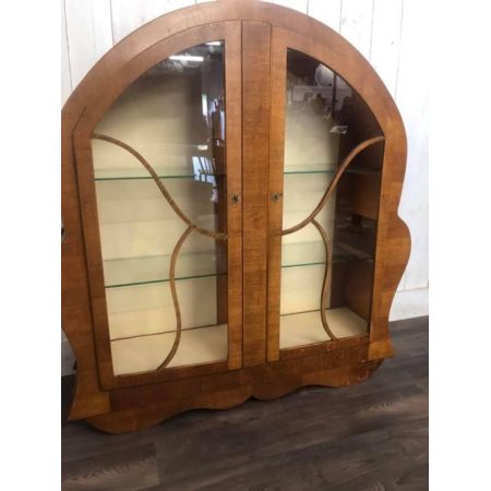 antike Vitrine Eiche Massivholz 1930