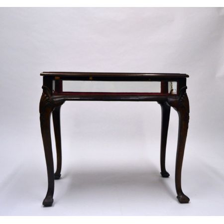 antike Vitrine Walnussbaumholz Massivholz 1920