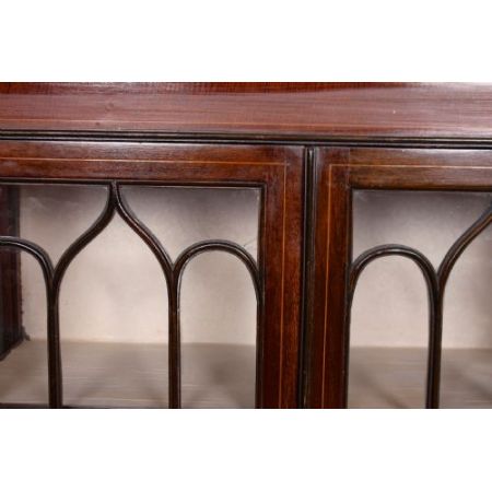 antiker Bücherschrank Buchsbaum mit Mahagoni-Glasur Massivholz 1900