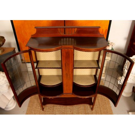 antiker Bücherschrank Mahagoni Massivholz 1900