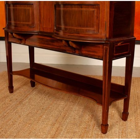 antiker Bücherschrank Mahagoni Massivholz 1900