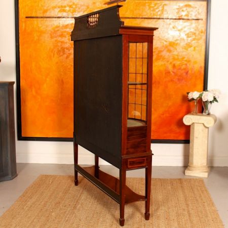 antiker Bücherschrank Mahagoni Massivholz 1900