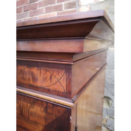 Antiker großer Mahagoni Kleiderschrank / breakfront wardrobe, edwardianisch, ca. 1900