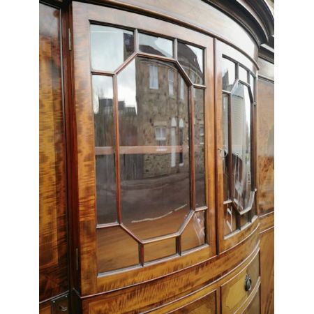 Antiker großer Mahagoni Kleiderschrank / breakfront wardrobe, edwardianisch, ca. 1900