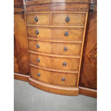 Antiker großer Mahagoni Kleiderschrank / breakfront wardrobe, edwardianisch, ca. 1900