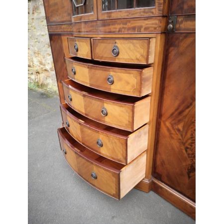 Antiker großer Mahagoni Kleiderschrank / breakfront wardrobe, edwardianisch, ca. 1900