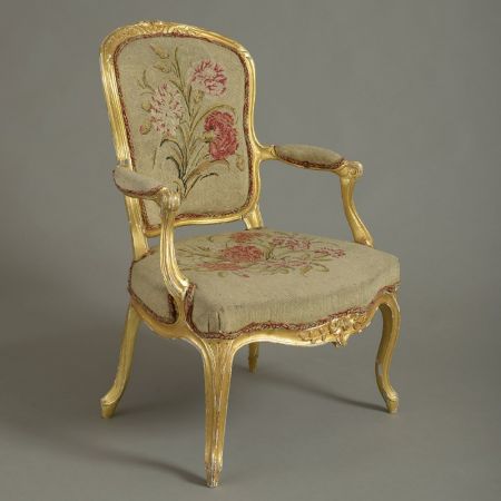 antiker Staz von Sessel 1830 Massivholz englisch