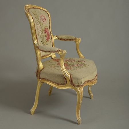 antiker Staz von Sessel 1830 Massivholz englisch