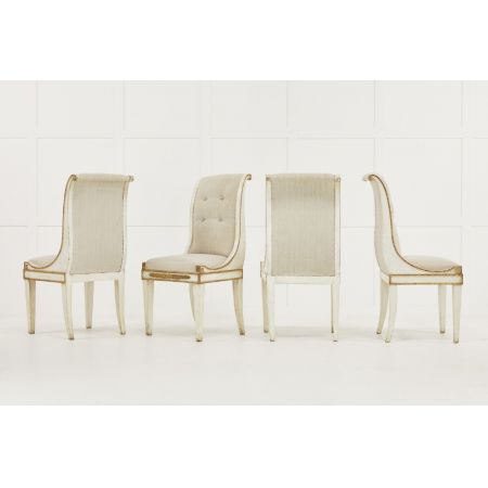 antiker Satz von Stühlen Massivholz 19. Jahrhundert italienisch