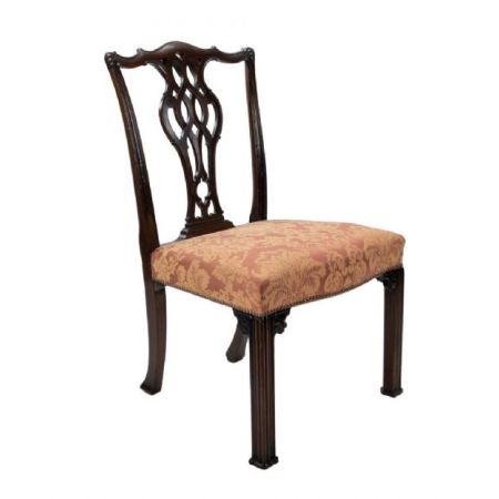 antiker Satz von vier Stühlen Mahagoni Massivholz 1878 Chippendale-Stil