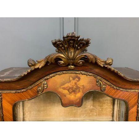 antike Vitrine aus Veilchenholz Massivholz 1890 französisch