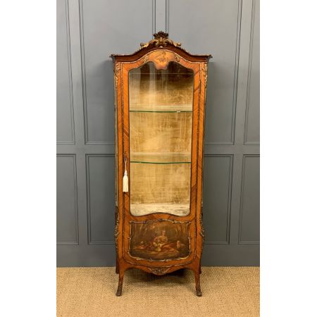 antike Vitrine aus Veilchenholz Massivholz 1890 französisch