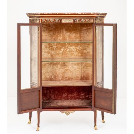 antike Vitrine aus Mahagoni Massivholz 1880
