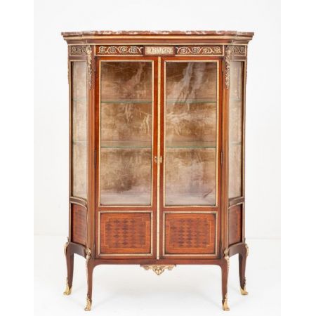 antike Vitrine aus Mahagoni Massivholz 1880