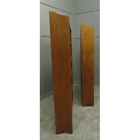 antikes Paar Bücherschränke Eiche Massivholz 1920