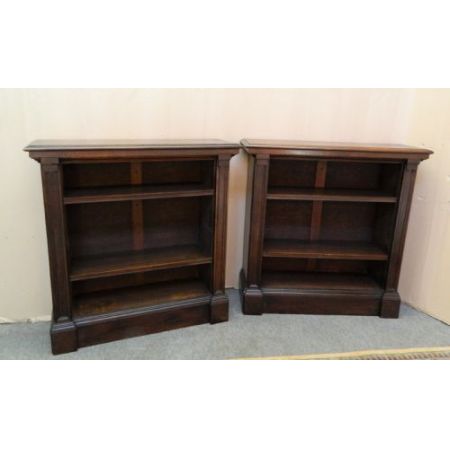 Viktorianisches Paar Eichen Bücherregale Massivholz antik ca 1890