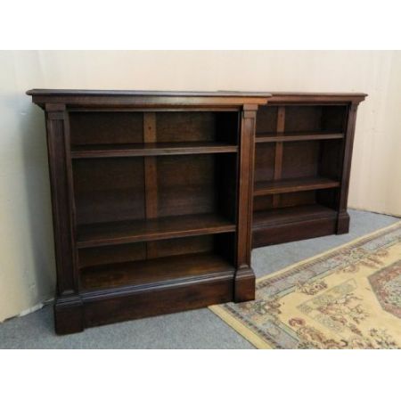 Viktorianisches Paar Eichen Bücherregale Massivholz antik ca 1890