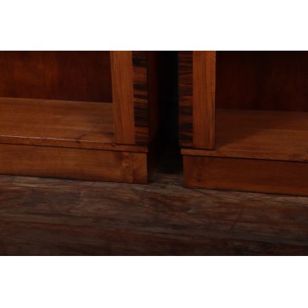 Art Deco Paar Nussbaum Bücherregale Massivholz antik ca 1930