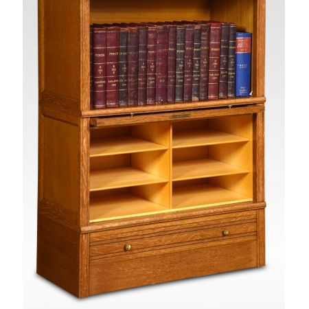 Paar Eichen Bücherschränke Massivholz antik ca 1910