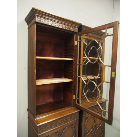 Georgianisches Paar Mahagoni Bücherschränke Massivholz antik ca 1890
