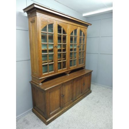 antikes Paar Bücherschränke Eiche Massivholz 1900