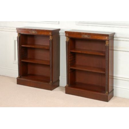 antikes Paar Bücherschränke Mahagoni Massivholz 19. Jahrhundert 