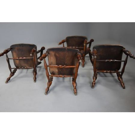antiker Satz Windsorstühle Buchen- und Ulmenholz Massivholz 1860 