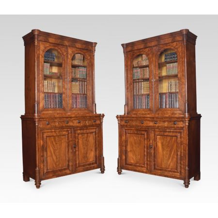 antikes Paar Bücherschränke Mahagoni Massivholz 19. Jahrhundert 