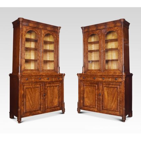 antikes Paar Bücherschränke Mahagoni Massivholz 19. Jahrhundert 