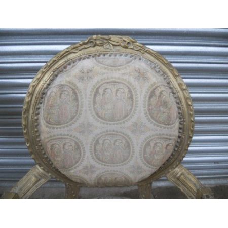 Set von vier vergoldeten Salonsesseln Massivholz antik ca 1910