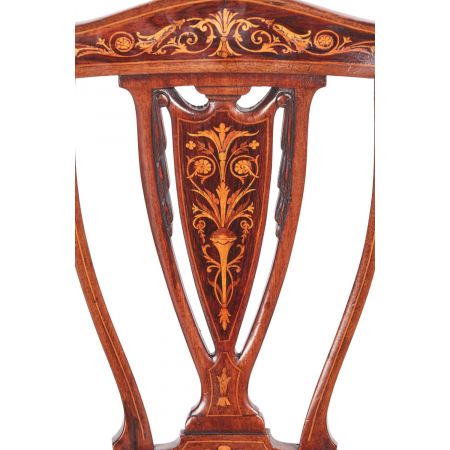 Edwardianisches Set von vier Mahagoni Stühlen Massivholz antik ca 1890