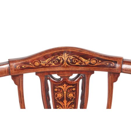 Edwardianisches Set von vier Mahagoni Stühlen Massivholz antik ca 1890