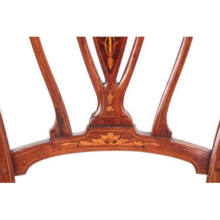 Edwardianisches Set von vier Mahagoni Stühlen Massivholz antik ca 1890