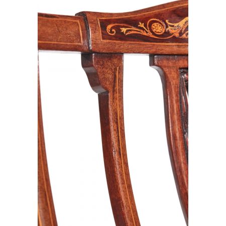 Edwardianisches Set von vier Mahagoni Stühlen Massivholz antik ca 1890