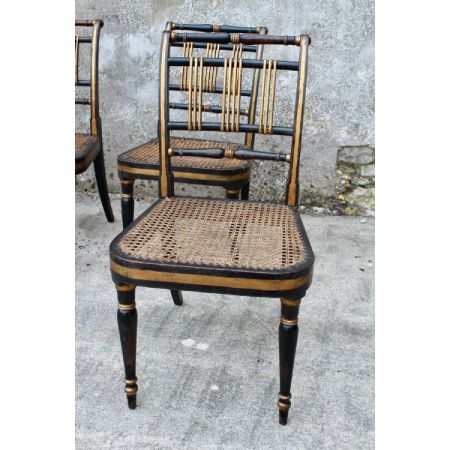 Regency set vier ebonisierte Esszimmerstühle Massivholz antik ca 1815