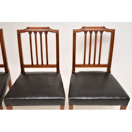 antiker, georgianischer Satz von vier Stühlen Mahagoni Massivholz 1910