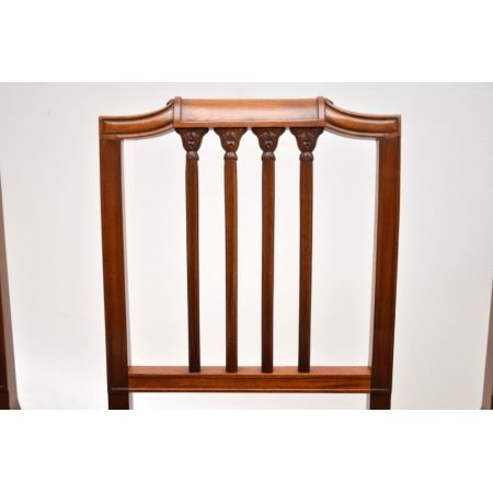 antiker, georgianischer Satz von vier Stühlen Mahagoni Massivholz 1910