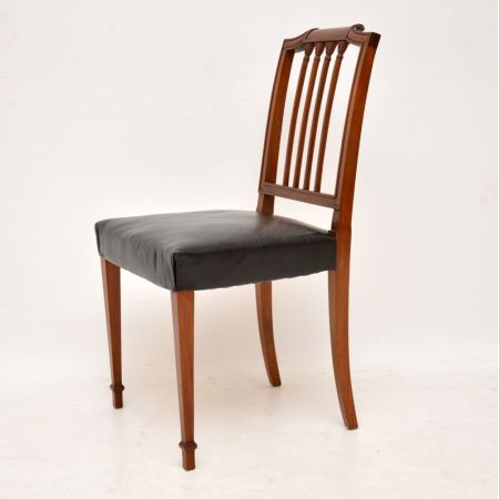 antiker, georgianischer Satz von vier Stühlen Mahagoni Massivholz 1910