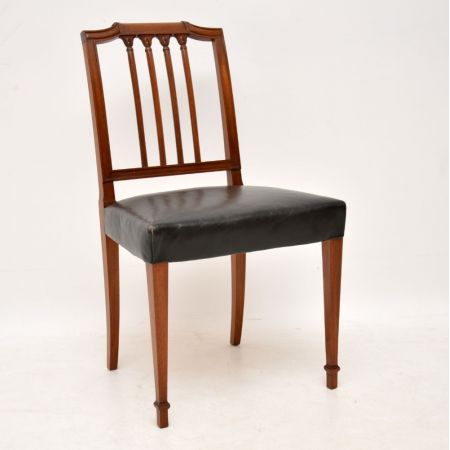 antiker, georgianischer Satz von vier Stühlen Mahagoni Massivholz 1910