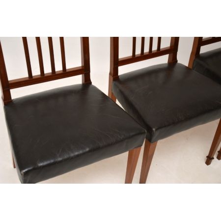 antiker, georgianischer Satz von vier Stühlen Mahagoni Massivholz 1910