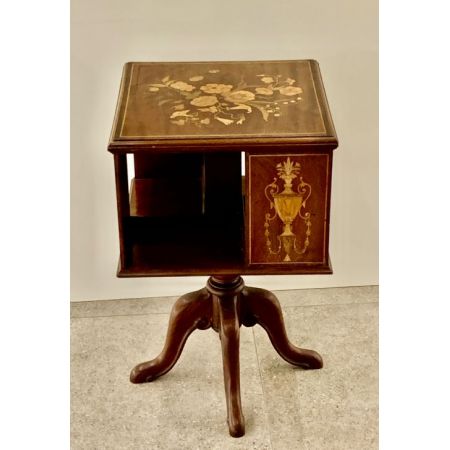 antiker, drehbarer Bücherschrank Mahagoni Massivholz viktorianisch