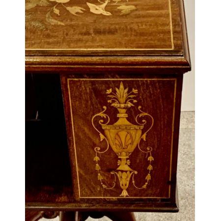 antiker, drehbarer Bücherschrank Mahagoni Massivholz viktorianisch