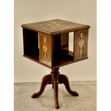 antiker, drehbarer Bücherschrank Mahagoni Massivholz viktorianisch